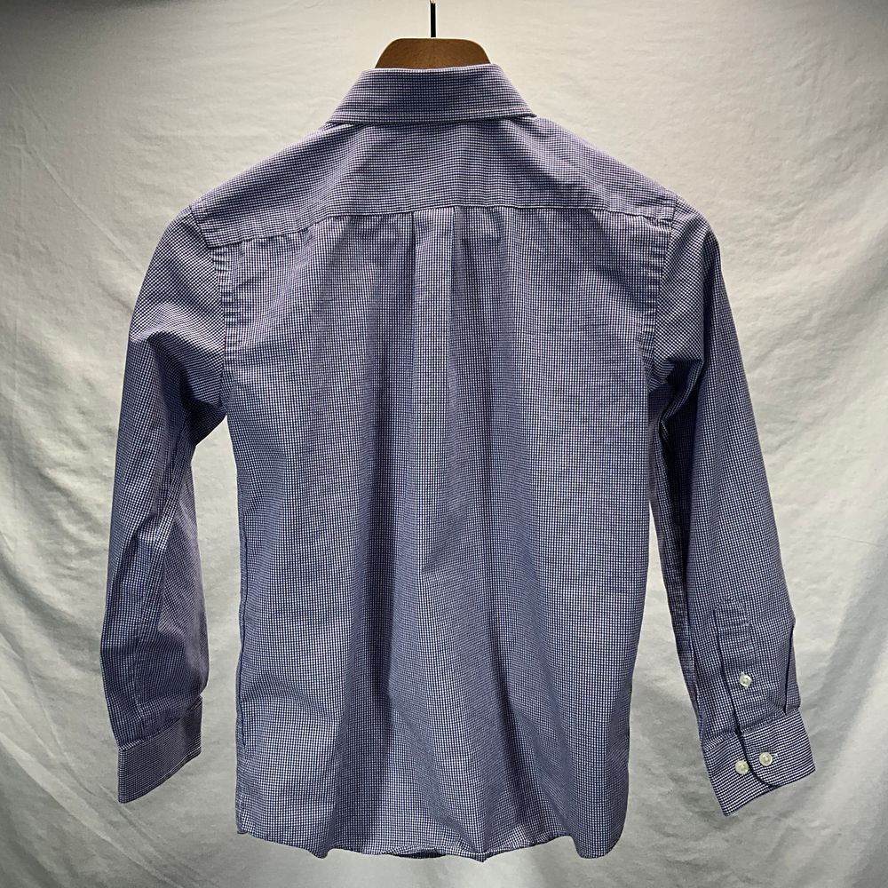 Cat & Jack Boys Blue Gingham Check Button Down Dress Shirt Size M 8/10 - Picture 2 of 8
